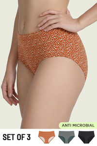 Zivame Medium Rise Full Coverage Hipster Panty (Pack of 3) - Multicolor — thumbnail 1